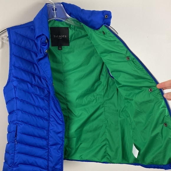 Talbots Blue Quilted Down Vest Size P - Picture 12 of 14